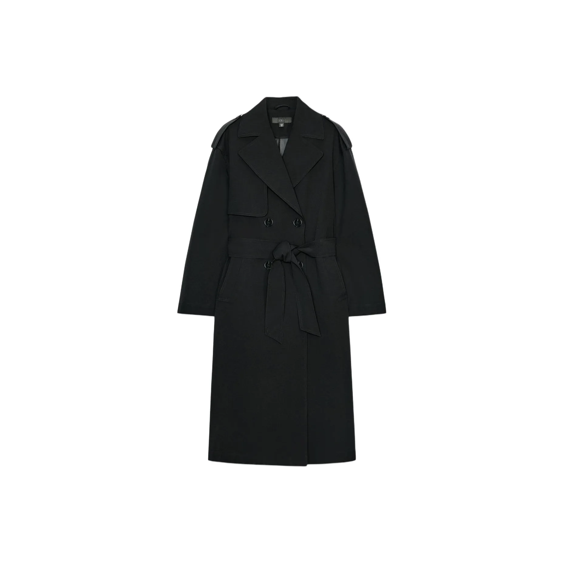 ZARA Черный Женский Тренч