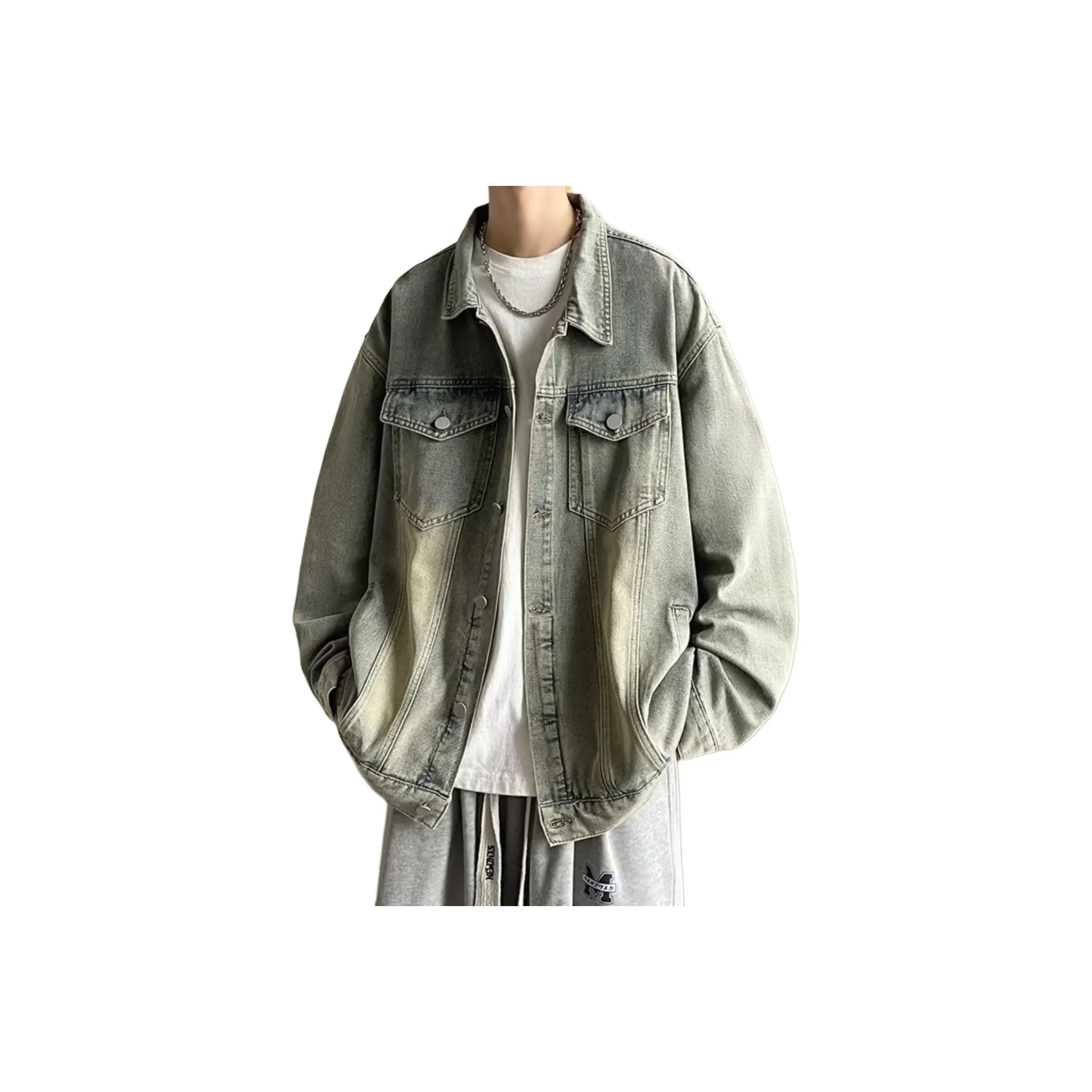 DAFK Желтый Грязь Мужские Джинсовые Куртки