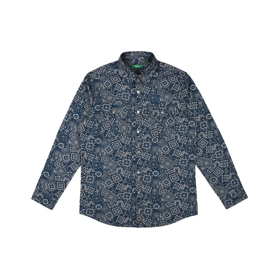 Raidy Boer Мужская рубашка с синим цветком