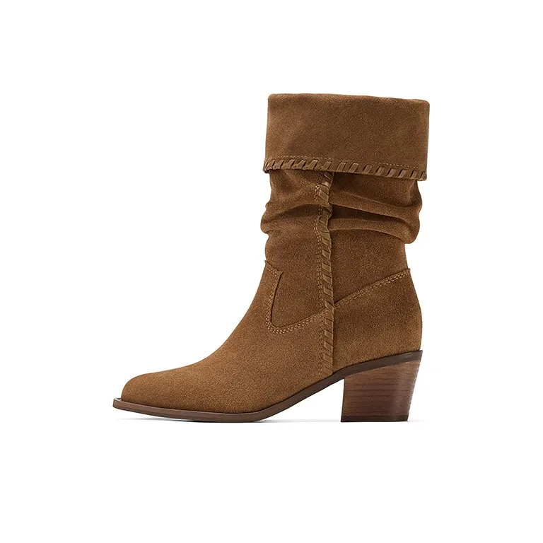 GG CC Грубый каблук Cowboy Ботинки Женские