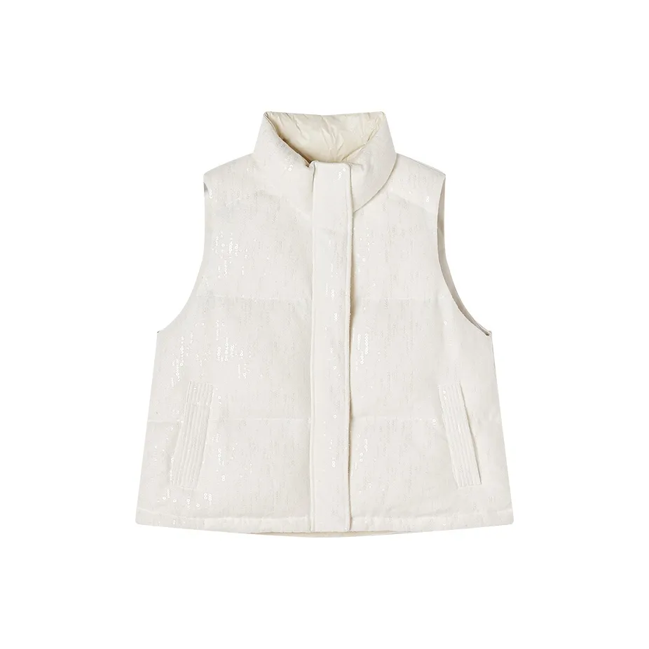 XIANGYING Белый Женский Пуховый жилет