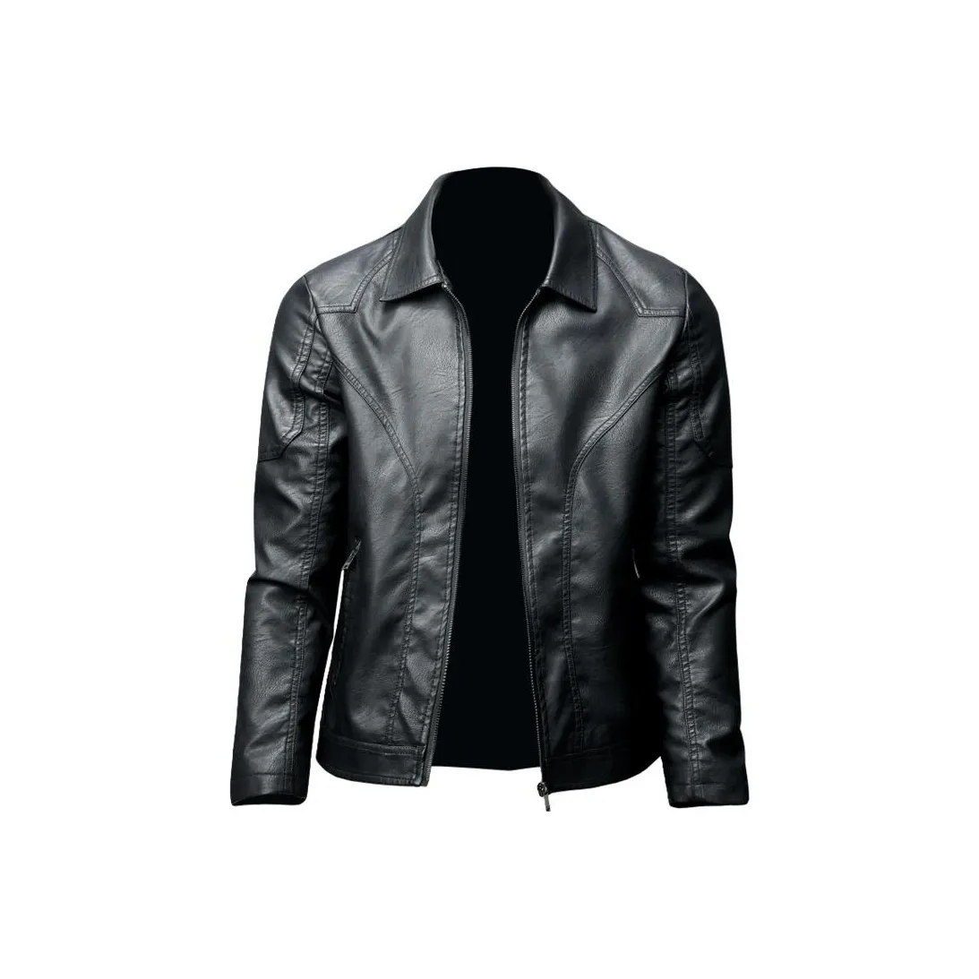 LH HOMME Черные Мужские Кожаные Куртки