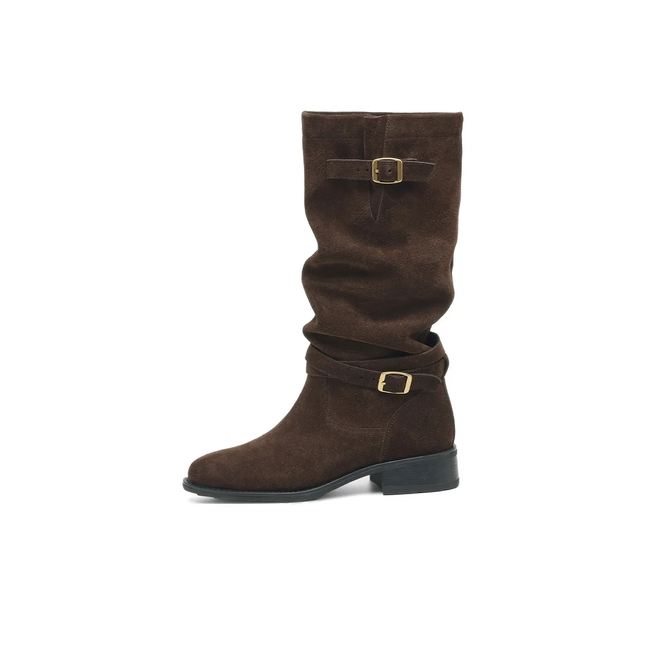 BOERDIQI SLOUCHY Ботинки Колено Высокие сапоги Грубый каблук Женские