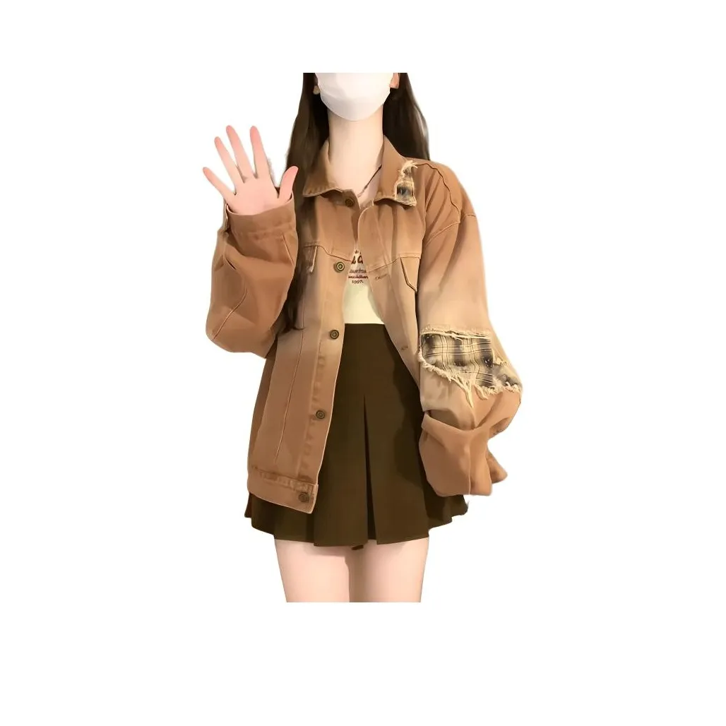 Dippanis Khaki Женские Джинсовые Куртки