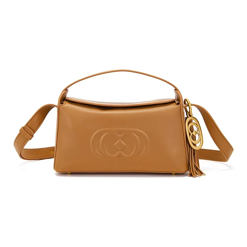 La Carrie Сумка из натуральной коровьей кожи стандартная женская карамельного цвета