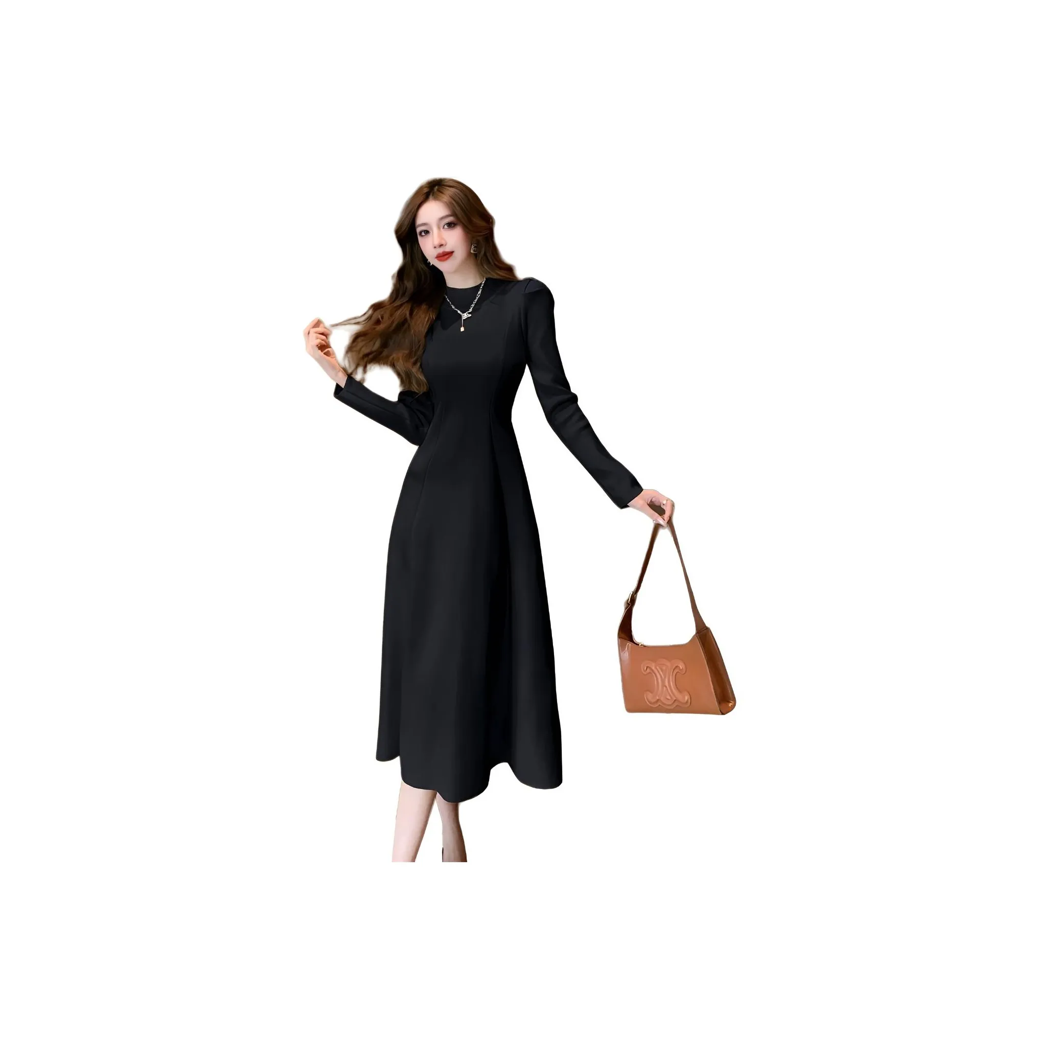 ЮЙЧЖАОЛИНЬ Длинное платье с длинными рукавами женское