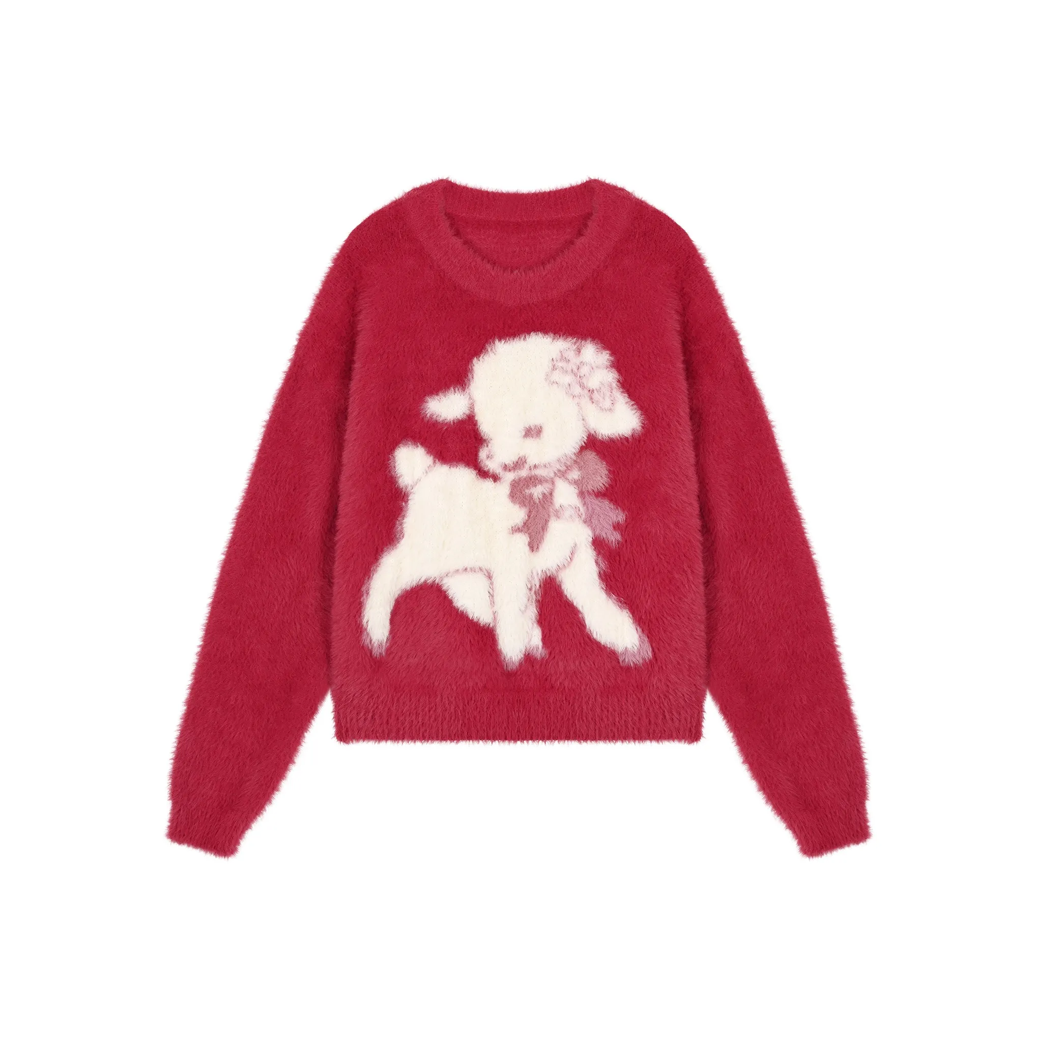 Umoumo Красный Женский Свитер