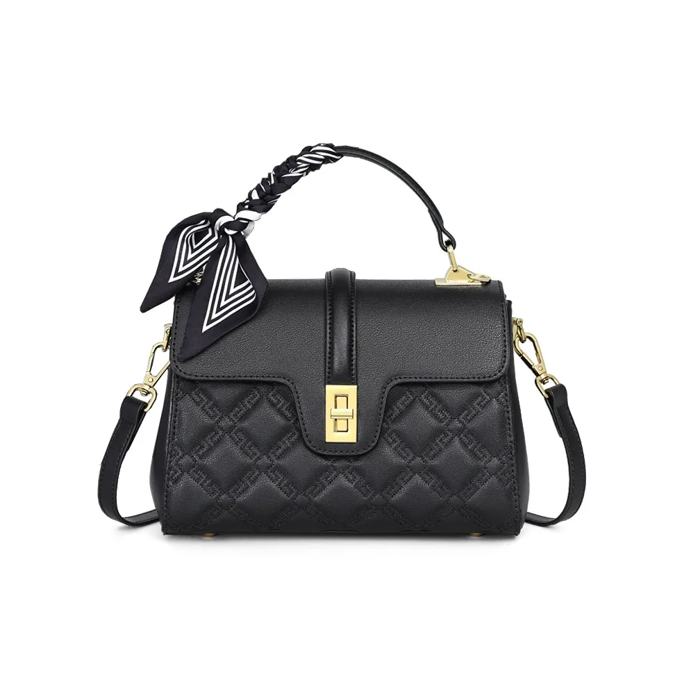 C°BANNER Коровья кожа Одно плечо Через плечо Портативная сумка Маленькая Женская Черная