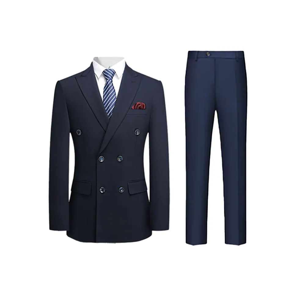 H YXIANG Темно-синий Синий Мужской Деловой костюм