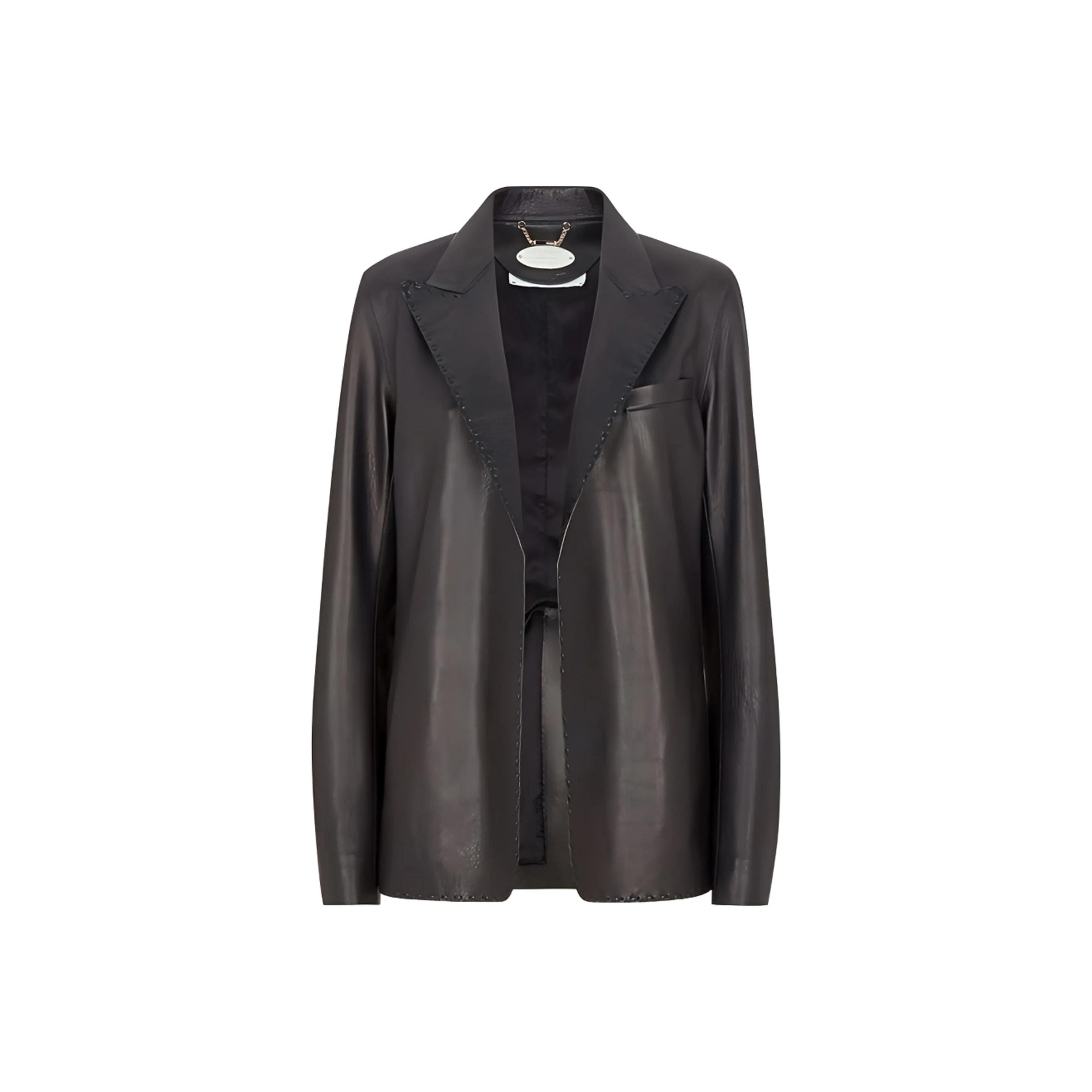 FENDI Leather Jackets Women's Black