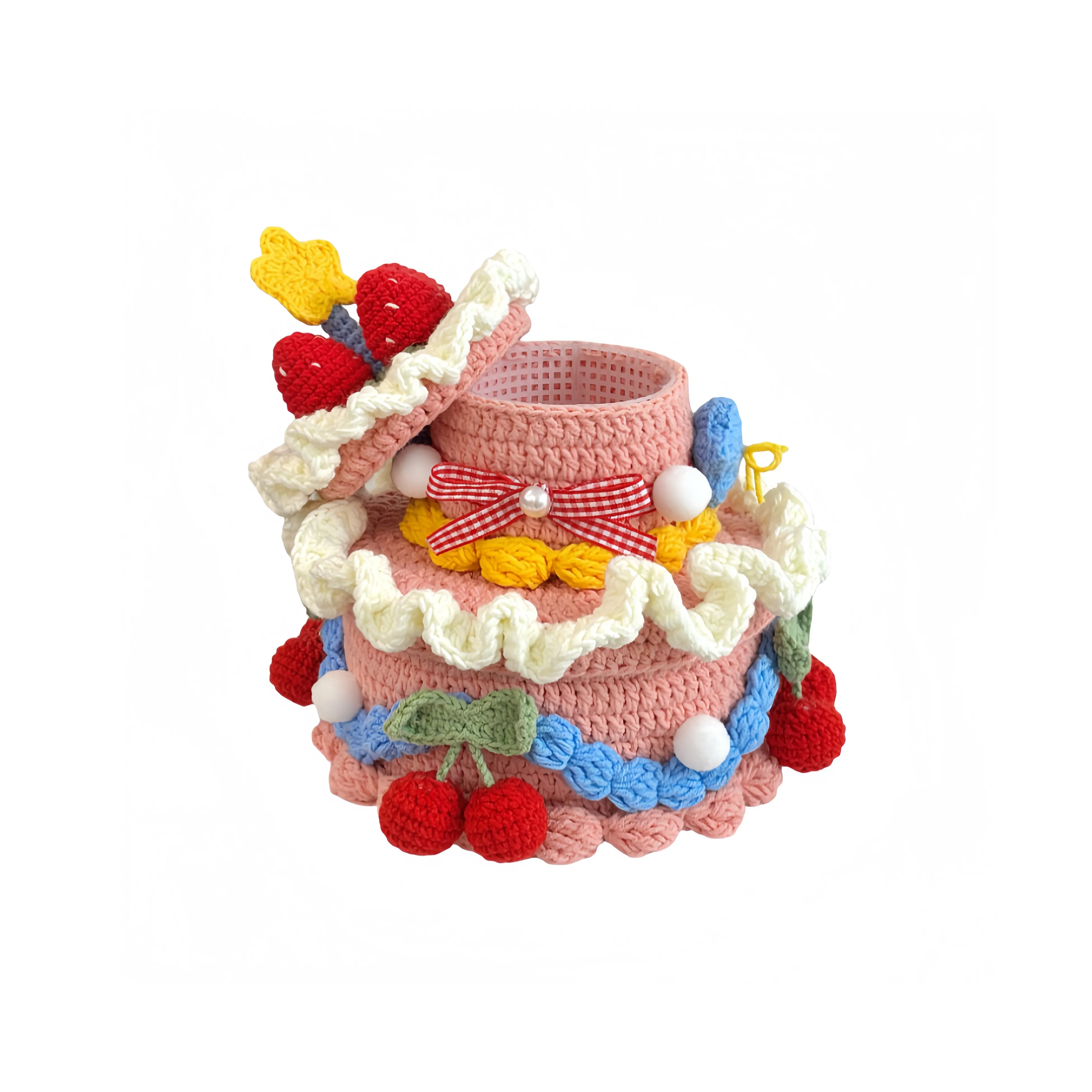 LOGISTAR DIY Вязаные ткани Двойной слой Торт Пряжа Crochet Материал Набор для DIY Игрушки