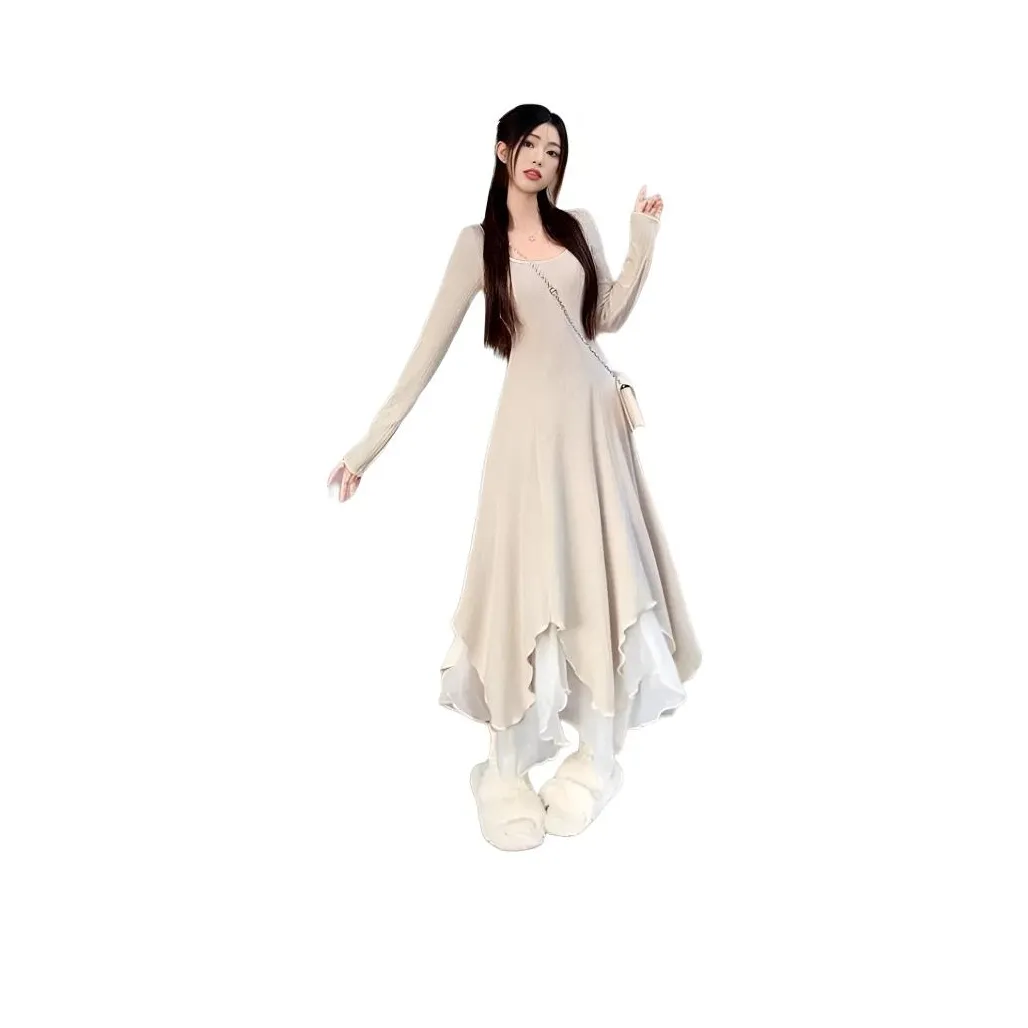 ЮЙЧЖАОЛИНЬ Длинное платье с длинными рукавами женское