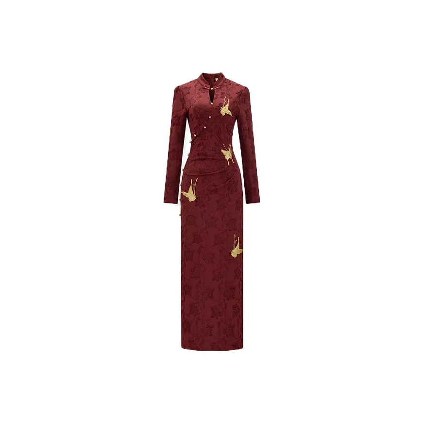 COVT Длинное платье с длинными рукавами женское