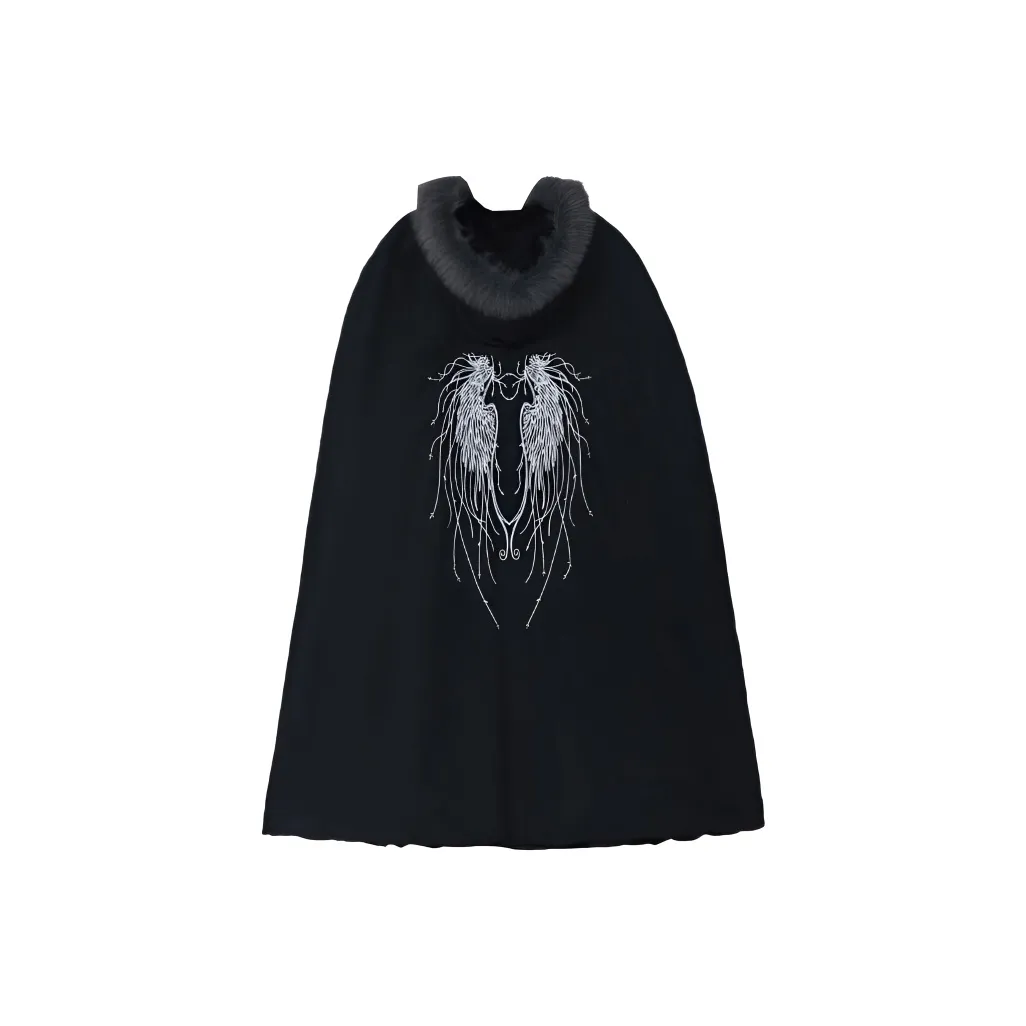 HUANLINGSI Черный с меховым воротником Мужской Ханьфу