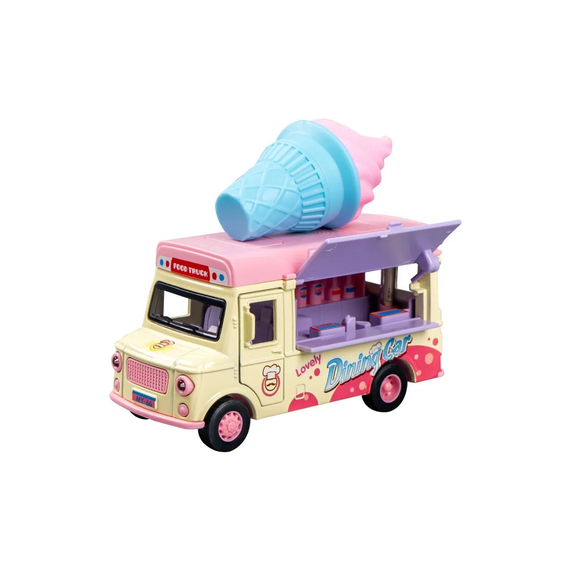 MING YING 66 Розовый Мороженое Car Гамбургер Car Инерционный Тянущий Спина Glider Игрушка