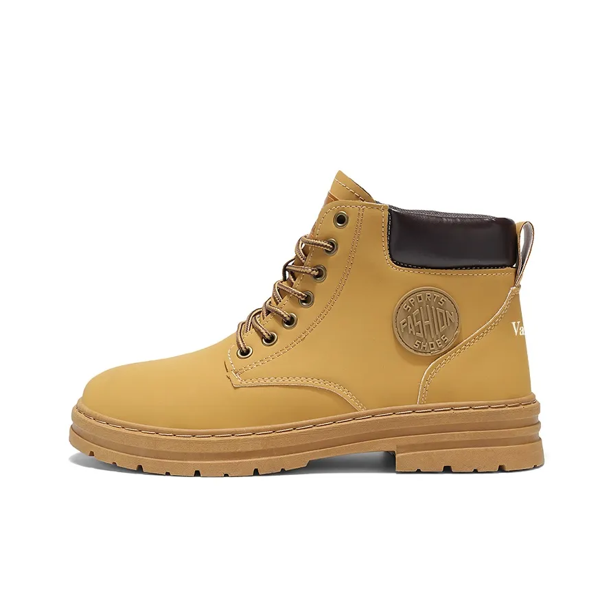 VANSSI Британский винтажный стиль модные желтые ботинки Мартин ботинок мужской