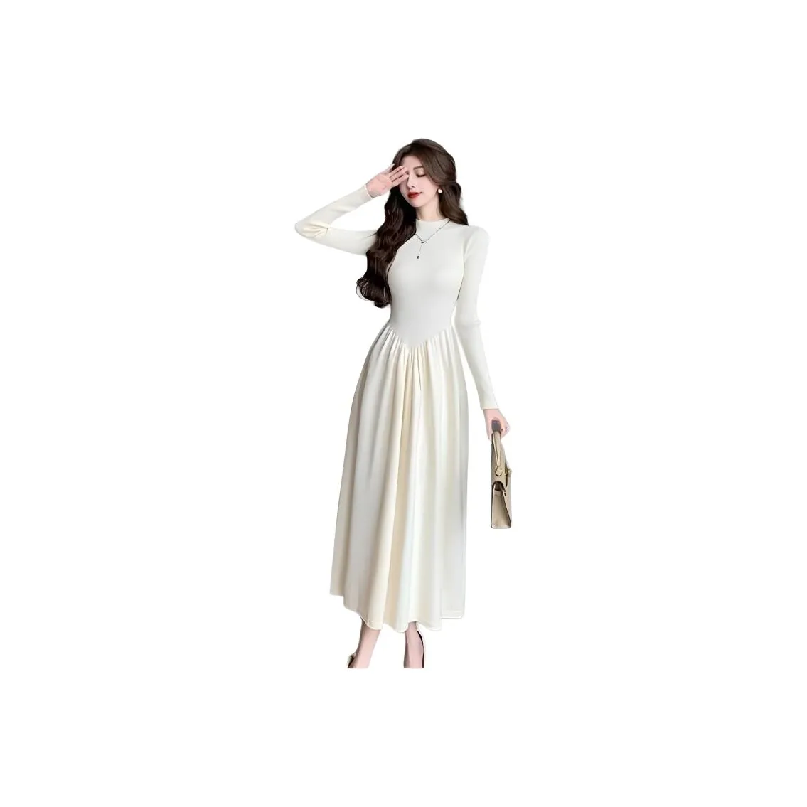 ЮЙЧЖАОЛИНЬ Длинное платье с длинными рукавами женское