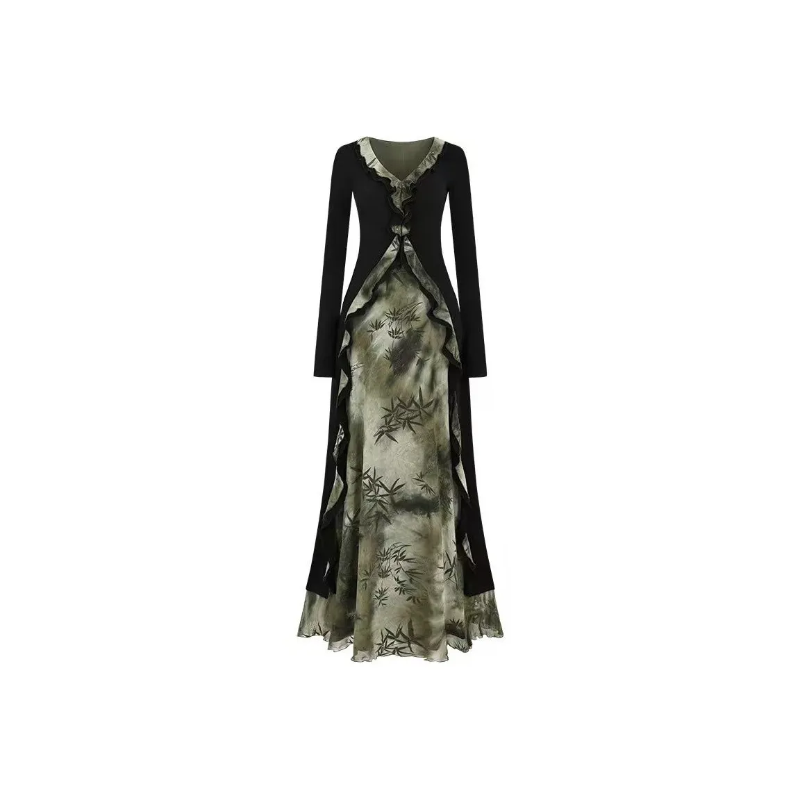 YINLEI Длинное платье с длинными рукавами женское