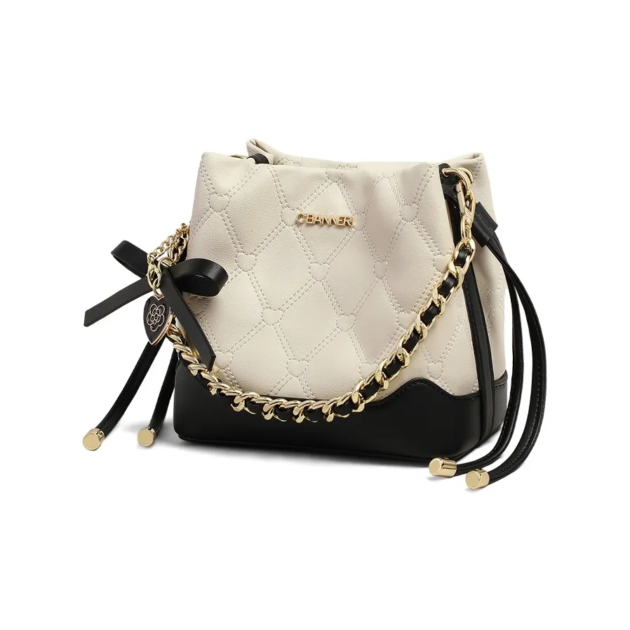 C°BANNER Сумка через плечо из синтетической кожи стандартная женская кремовая черная