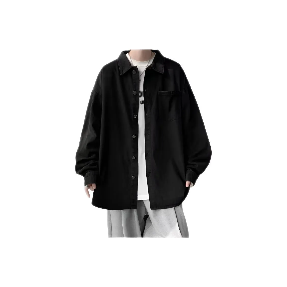 ENPofficial Длинный рукав рубашка пальто мужской