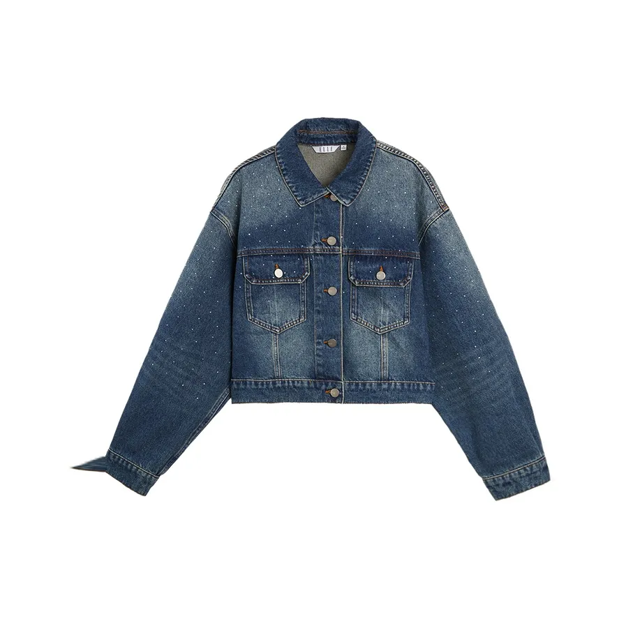 ELLE Джинсовый синий Женская Джинсовая куртка