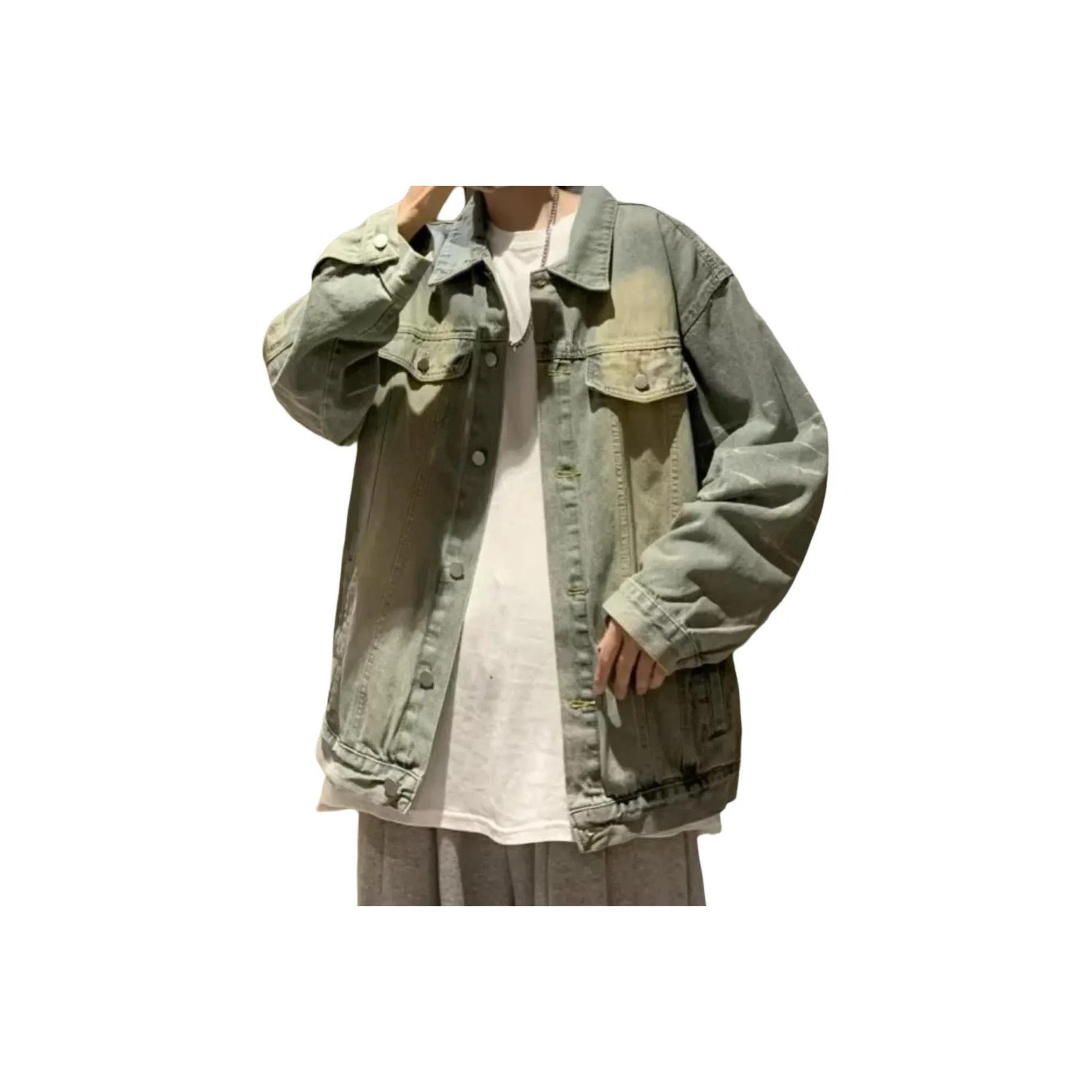 DAFK Желтый Грязь Мужские Джинсовые Куртки