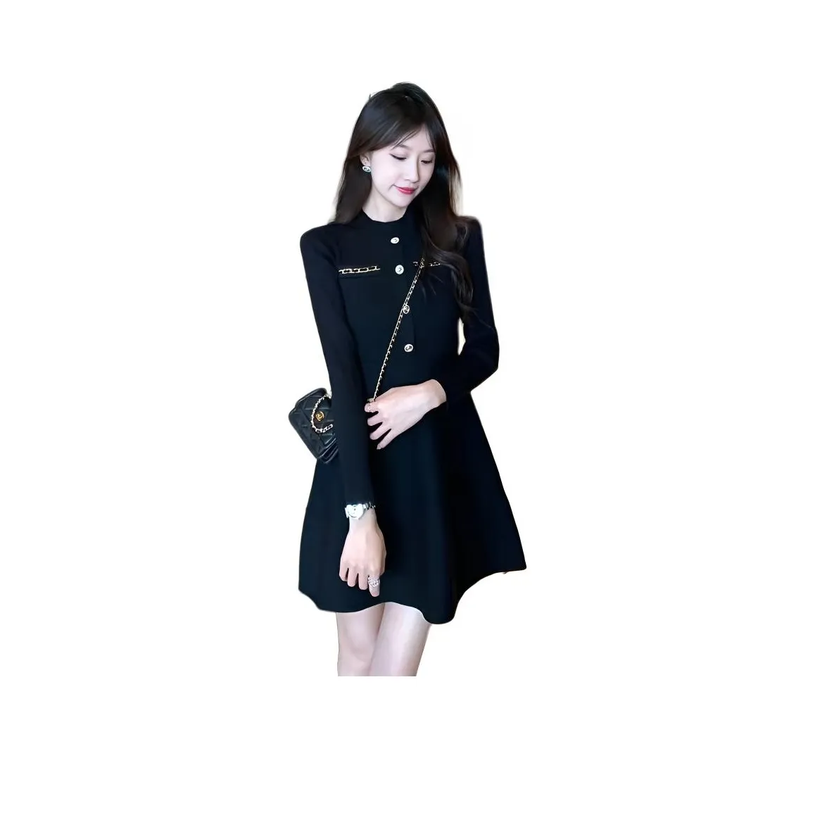 ЮЙЧЖАОЛИНЬ Длинное платье с длинными рукавами женское