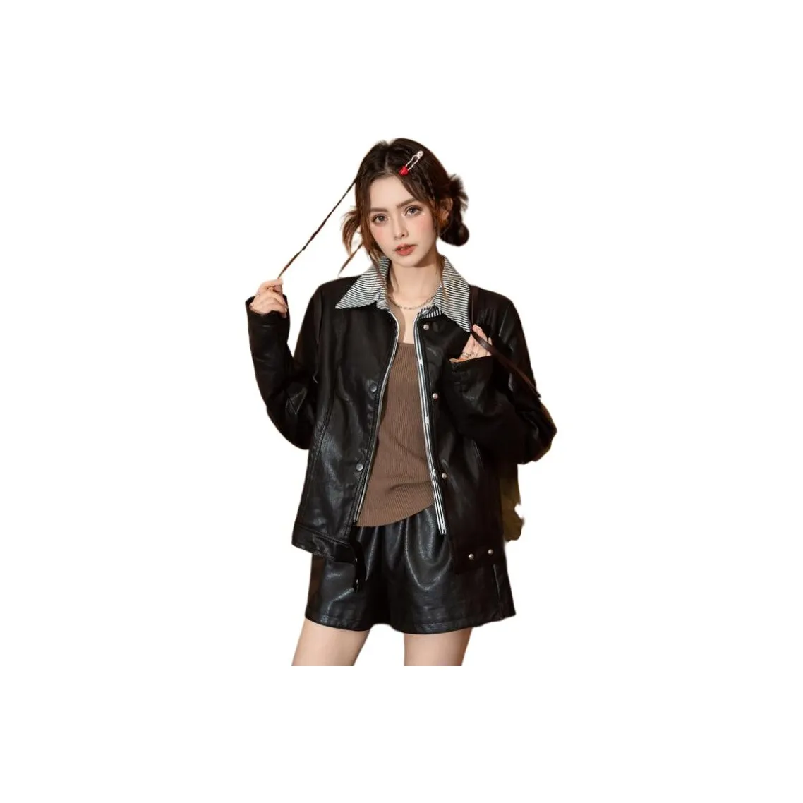 FAWENXIANGZI Кожа Куртка Женская