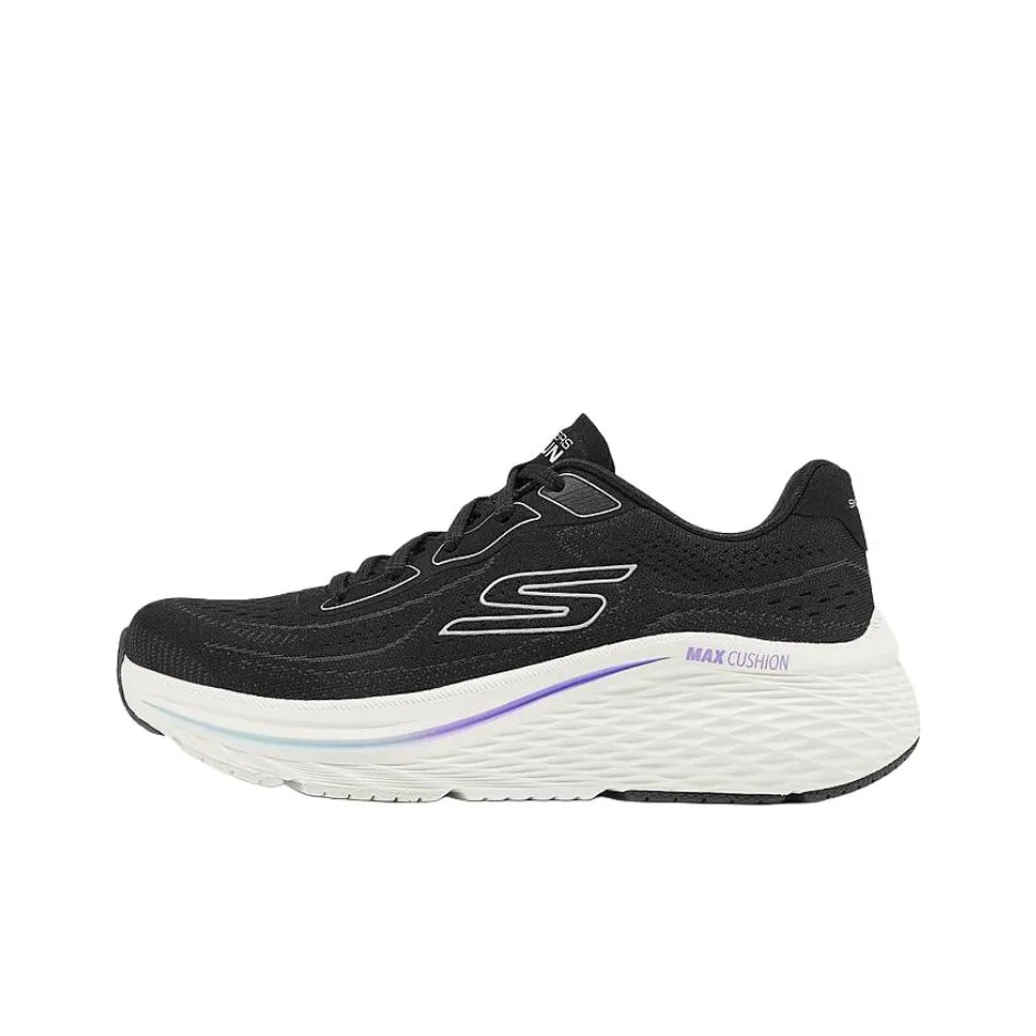 Skechers Max Cushioning Поддерживающие и Эластичные Низкие Кроссовки для Бега Женские Черные