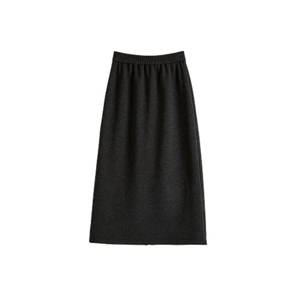 SLLSKY Черный Серый Цвет Женские Вязаные Длинные Юбки