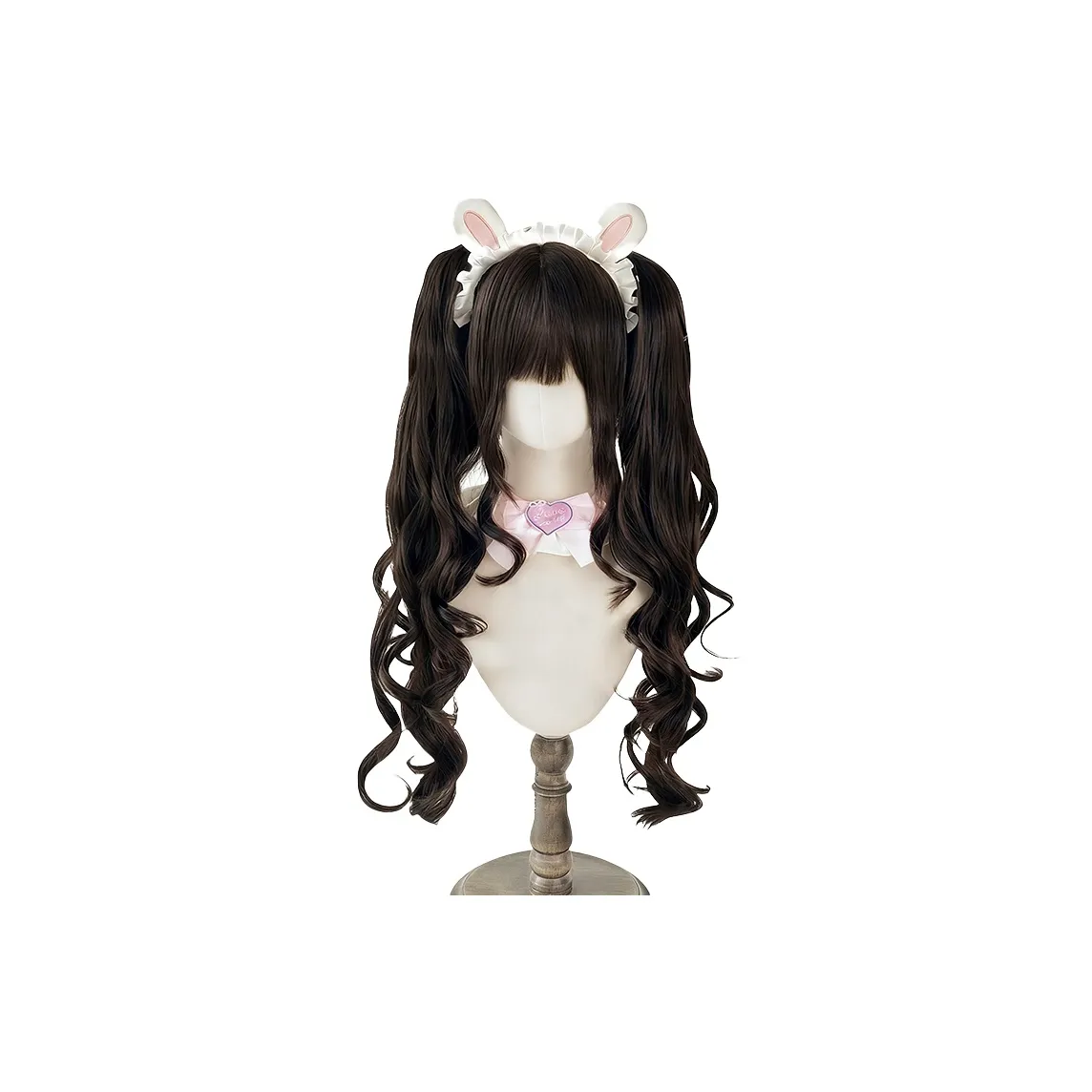 Northward Incline Барокко Sweetheart Двойной хвостик Длинные кудрявые волосы Женская парик Высокая температура Пряжа
