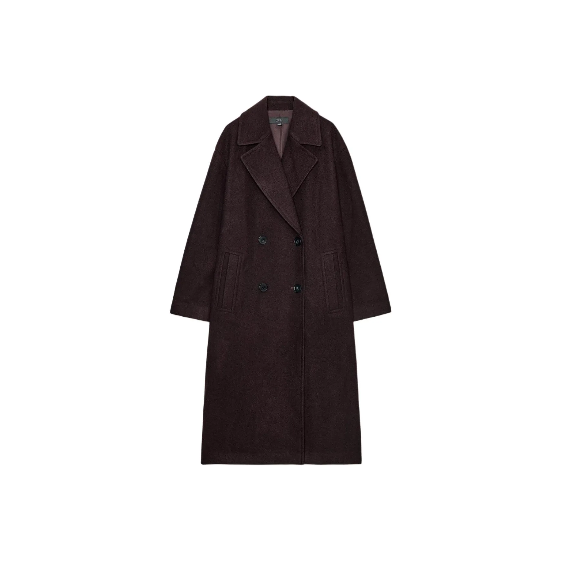 ZARA Женское пальто бордово-красного цвета