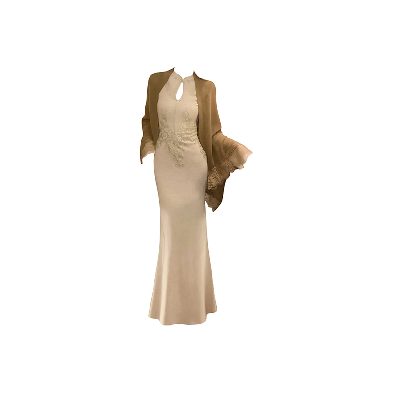 GRAYISMOON Длинное платье с длинными рукавами женское