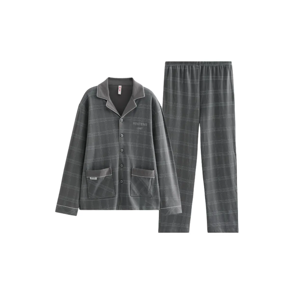 FENTENG FJ26931684 Темно-серый Мужской Пижамный комплект