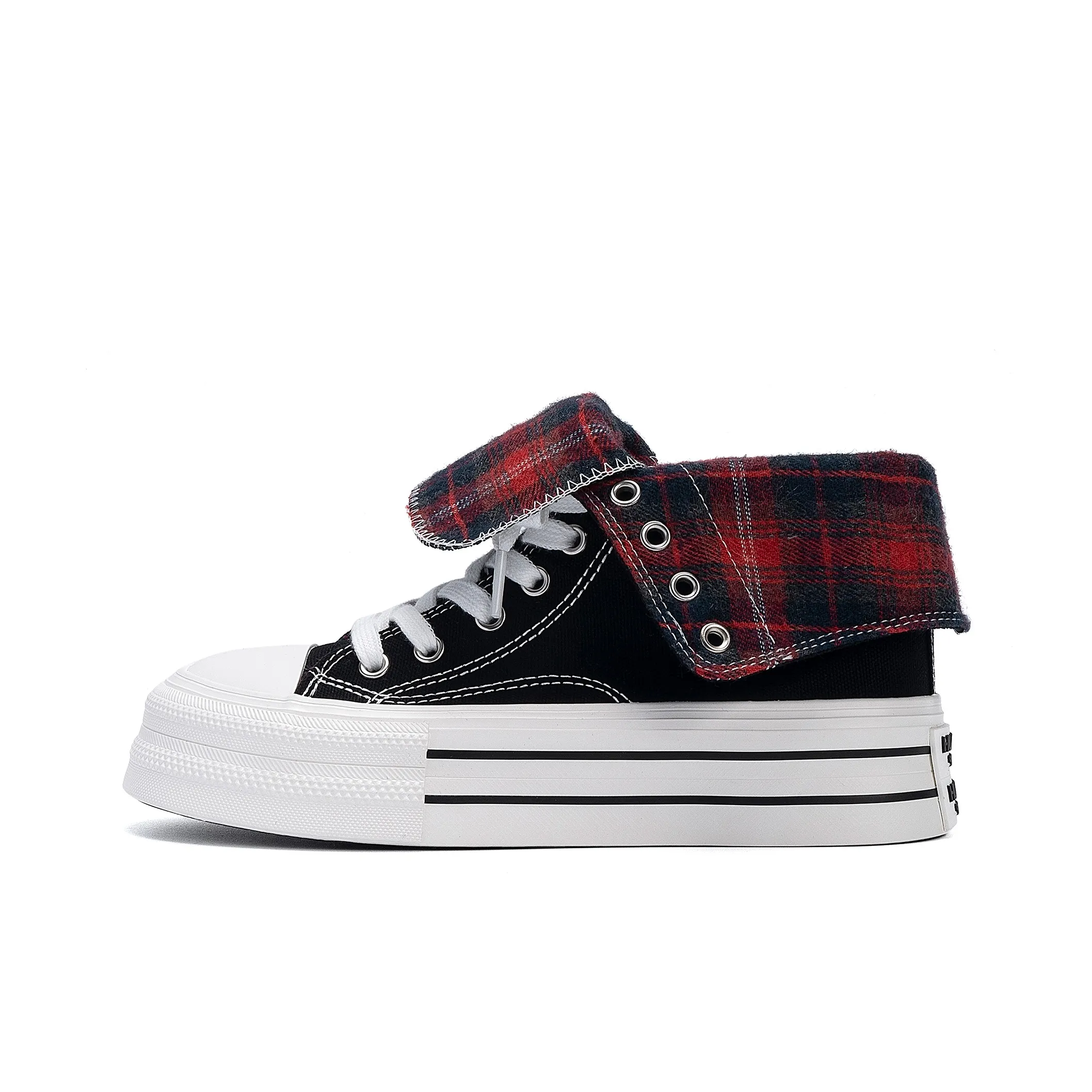 HUANQIU Покрытие визуально увеличивает рост Легкий Высокий Топ Кеды Женские Белые Красные