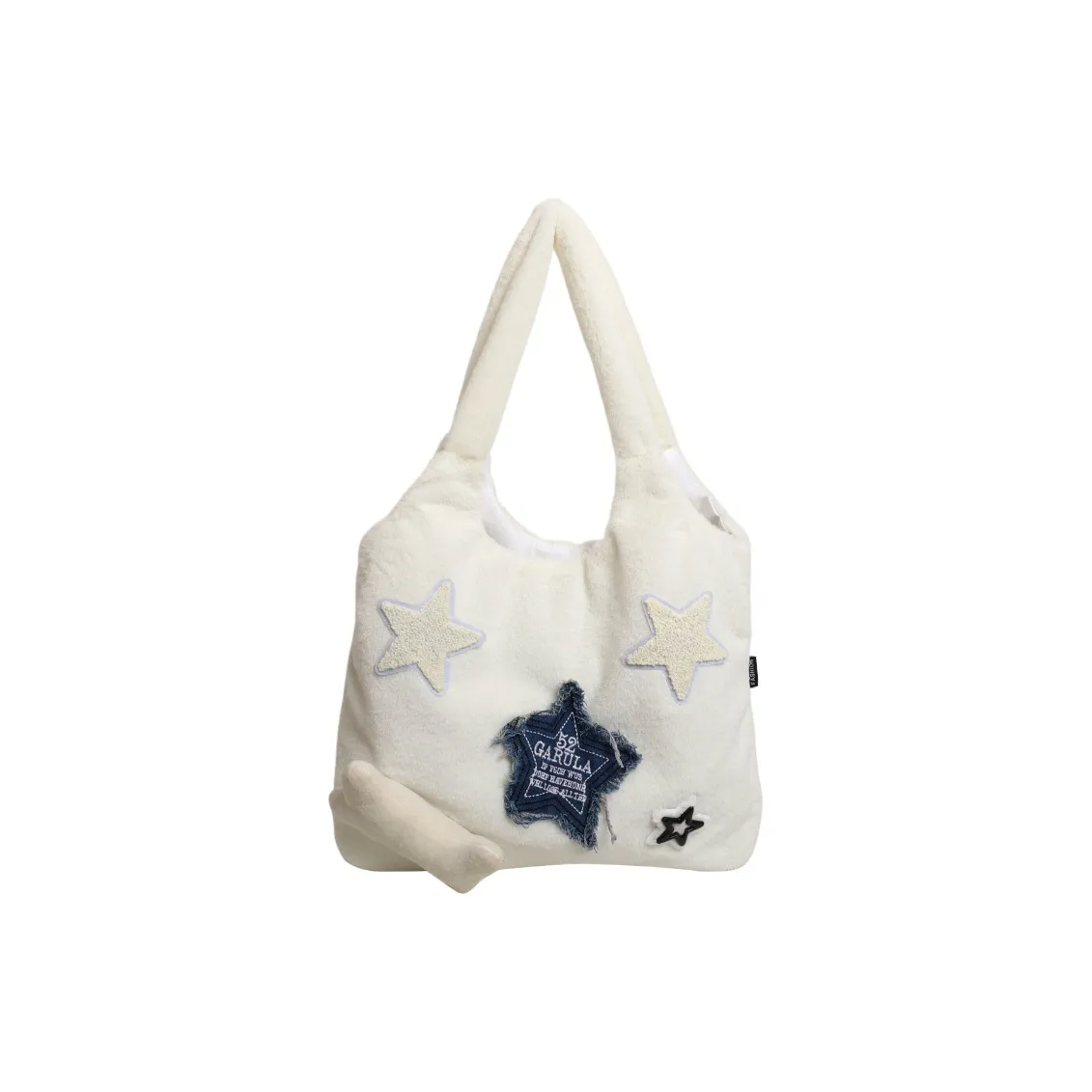 ORANGE BEAN Плюшевая Сумка через плечо Женская Белая Хаки