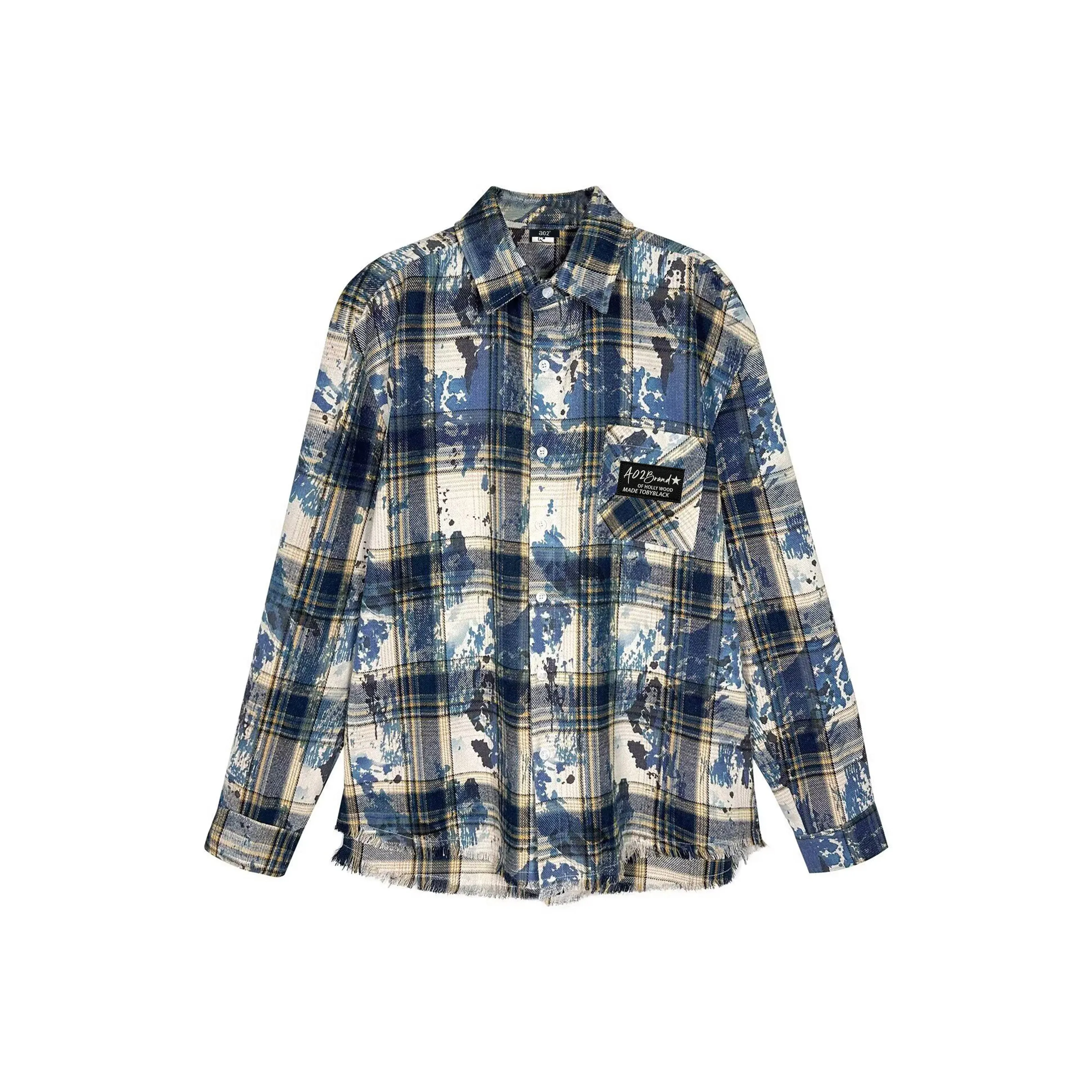 A02 Синий Унисекс Рубашки