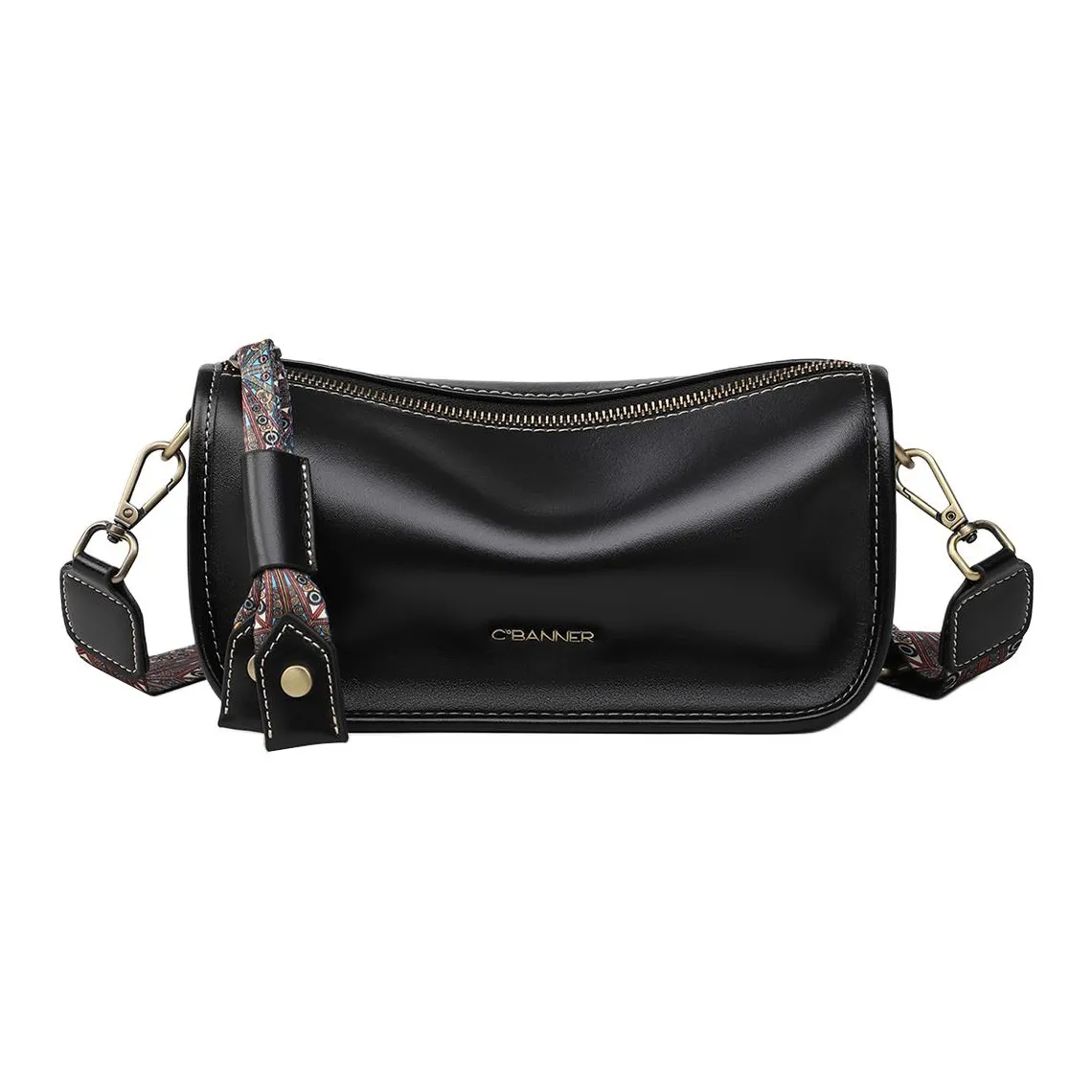 C°BANNER Коровья кожа с синтетической кожей сумка через плечо стандартная женская бордовый черный