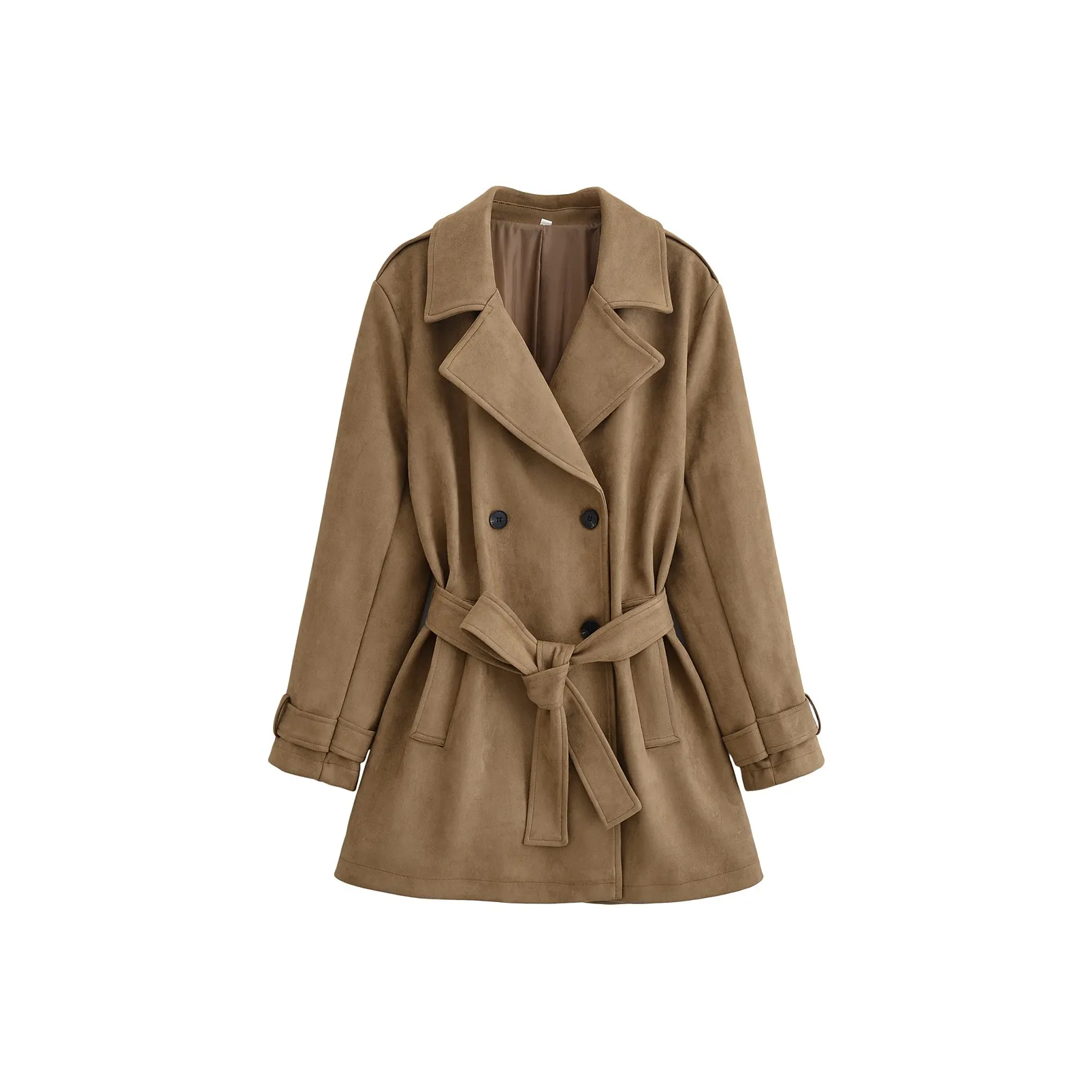 Devanro Оливково-зеленый Женский тренч