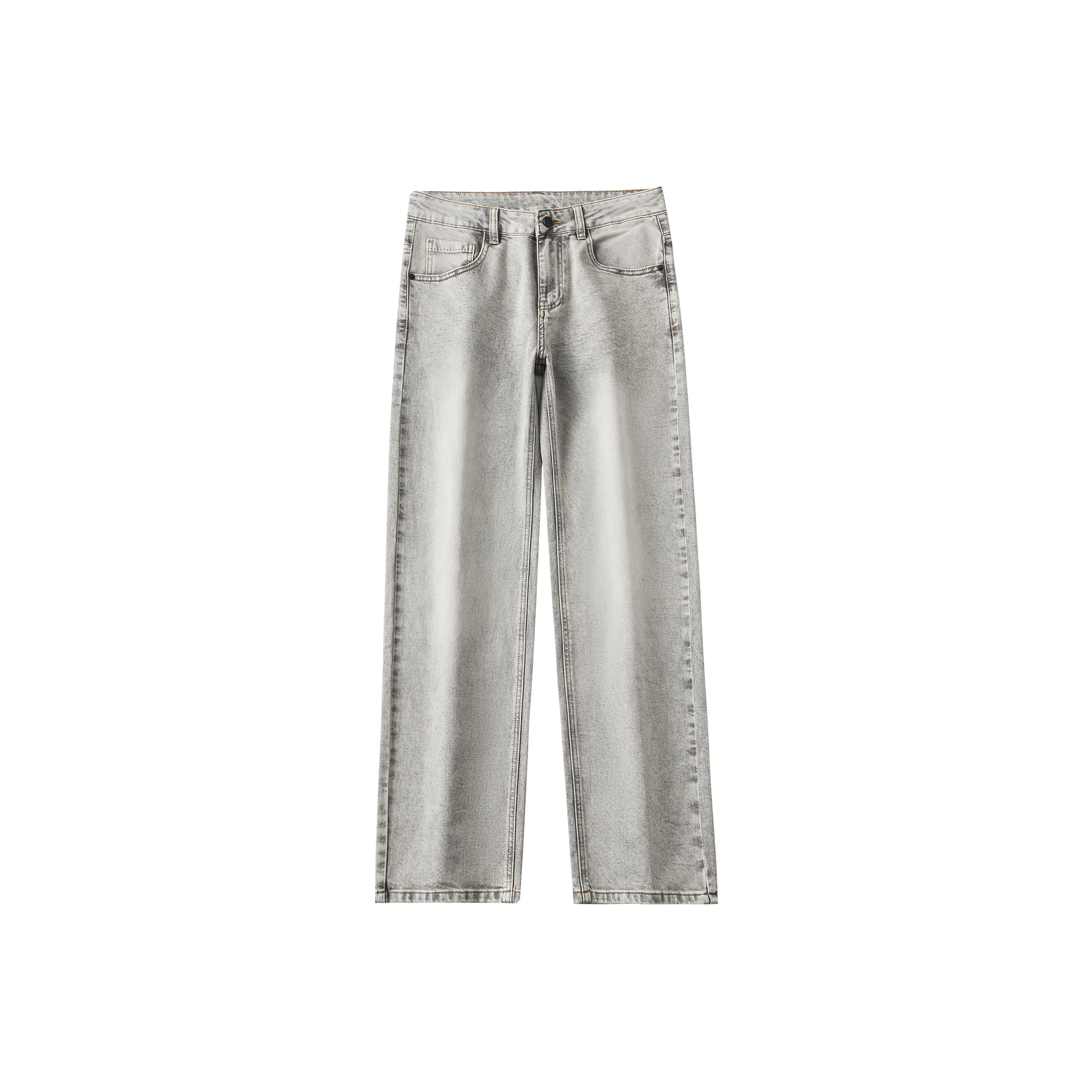 KM Светло-серый Унисекс Джинсы