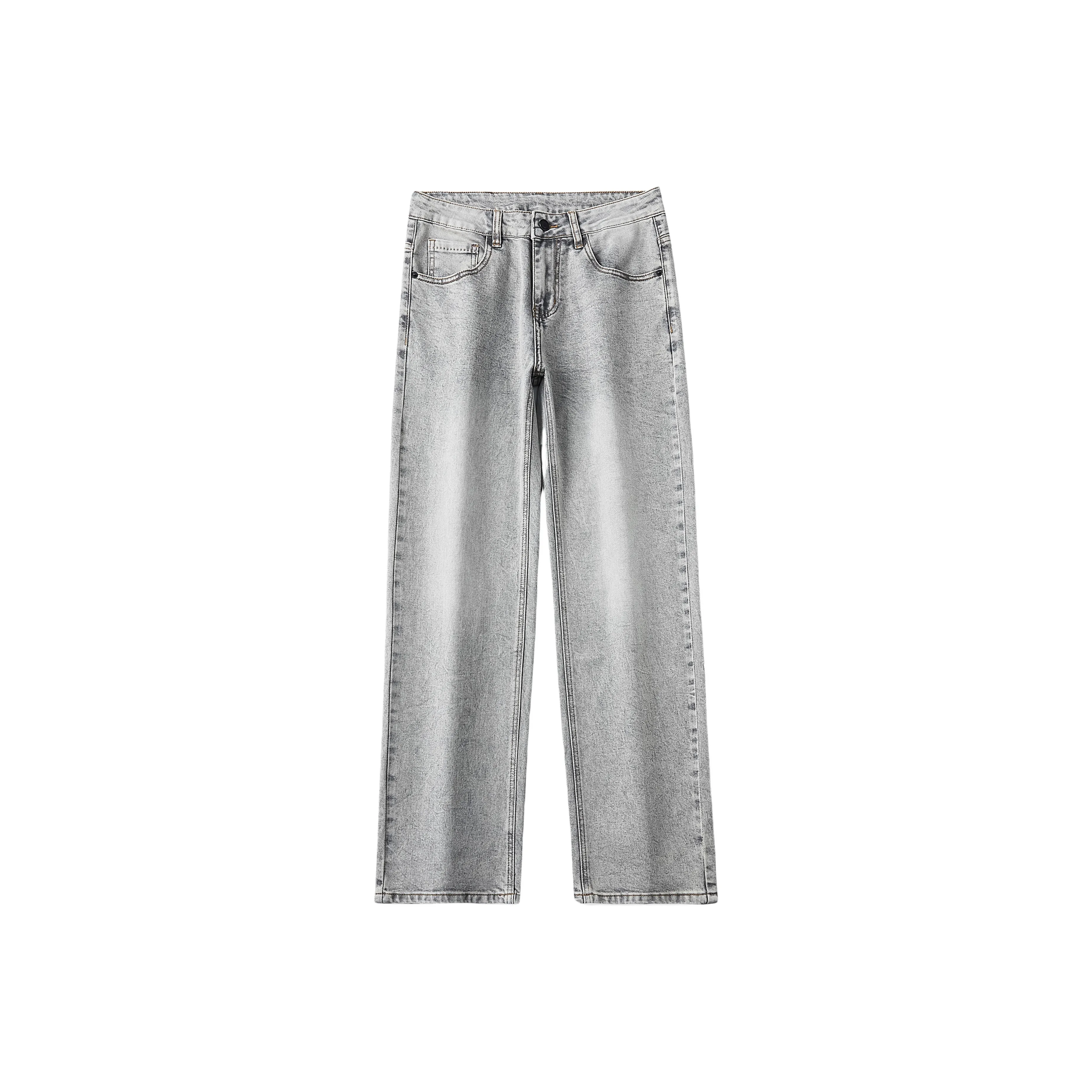 KM Светло-серый Унисекс Джинсы