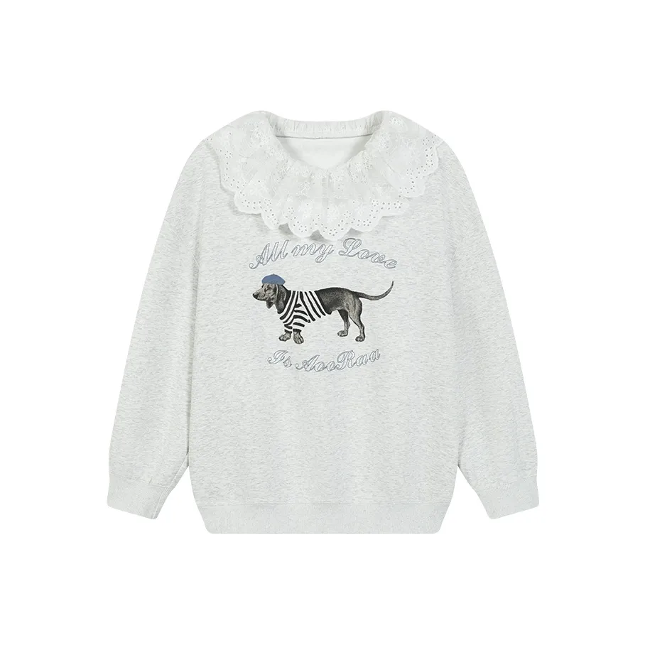 AooRaa Светло-серый Женский Свитшот