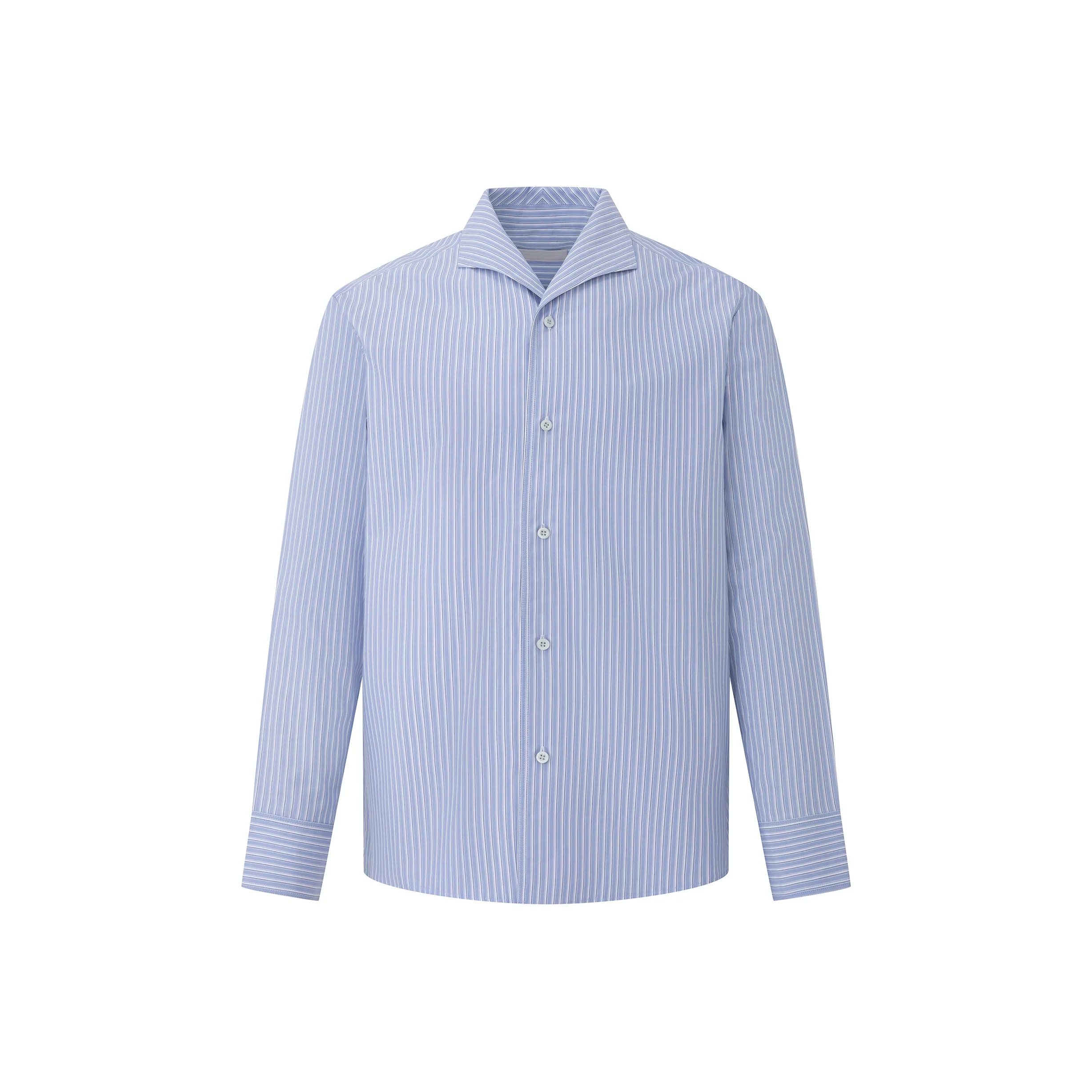 G FOR INNERTHOUGHT Синие полосы Узор Мужские Рубашки