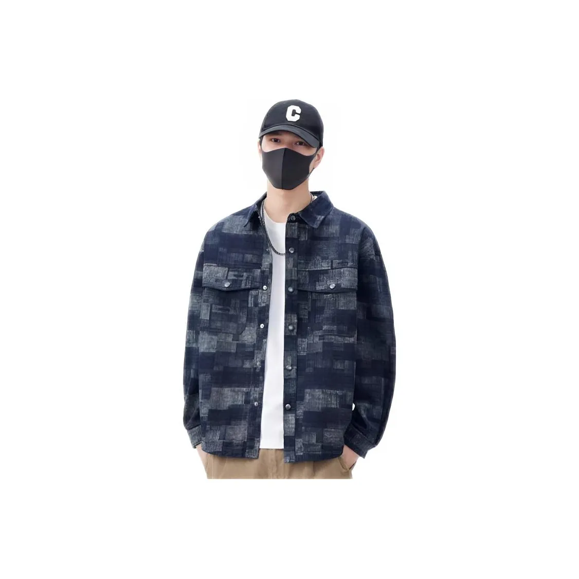 ENPofficial Длинный рукав рубашка пальто мужской