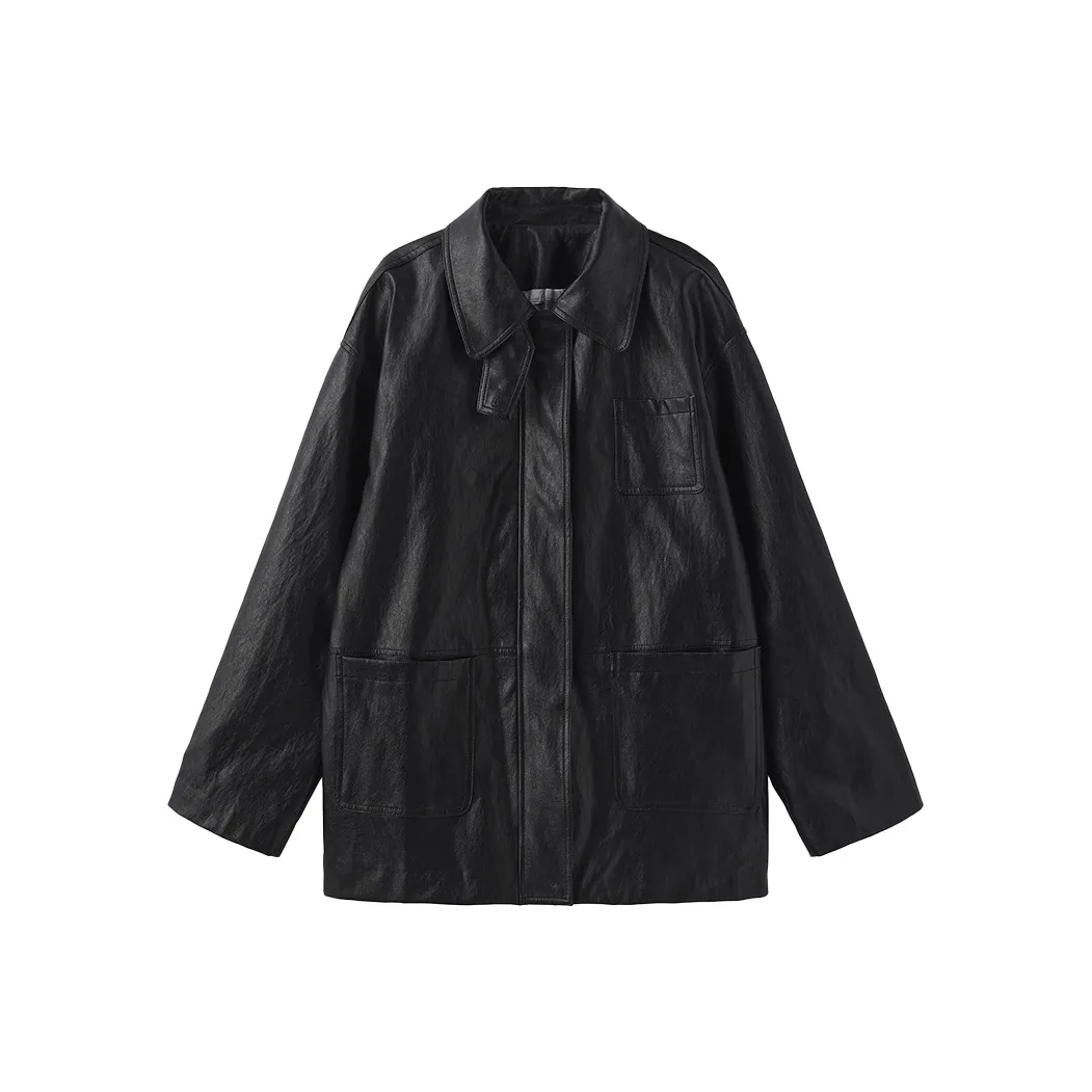 CUBIC Черный Женские Кожаные Куртки