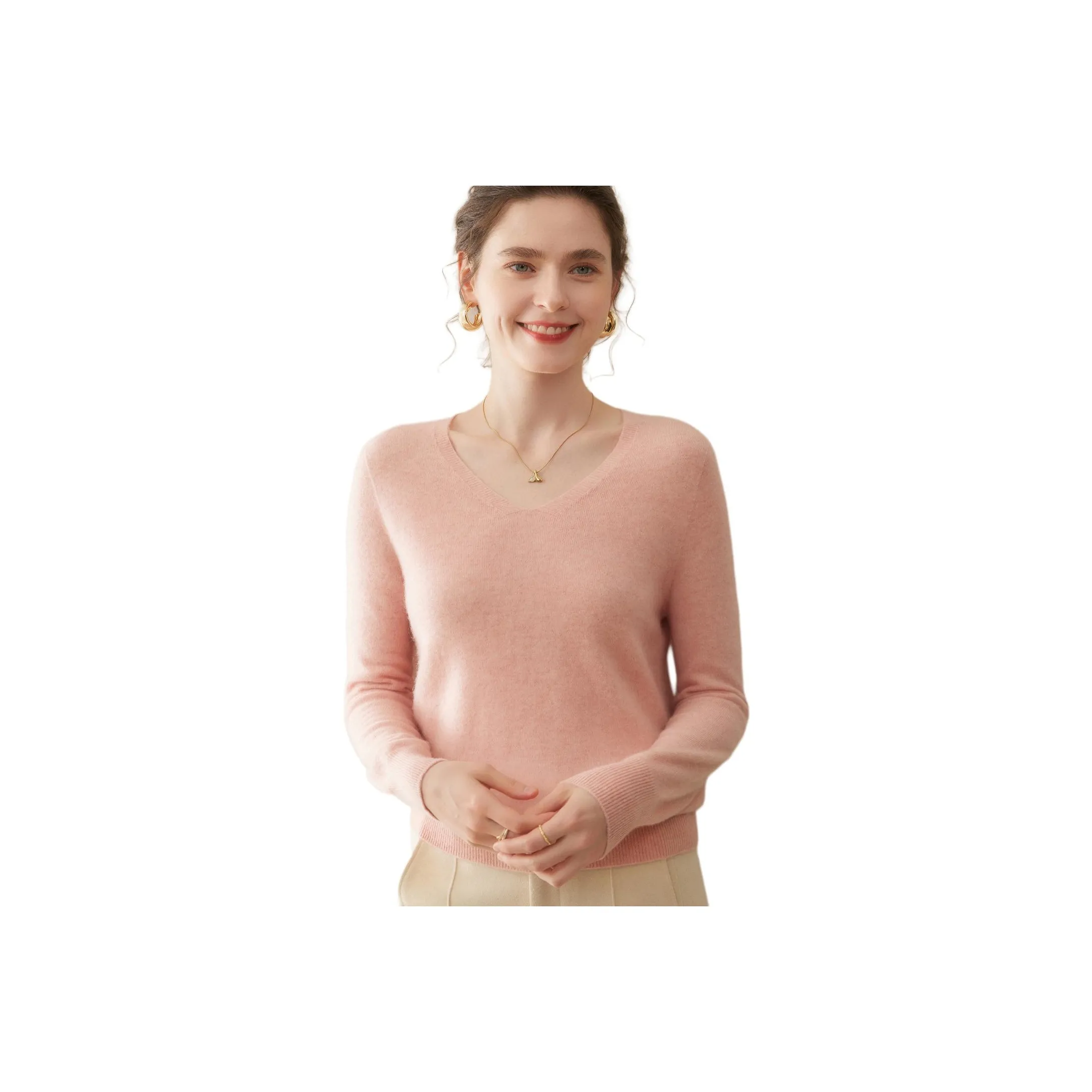 H YXIANG Кашемир Свитер Женские