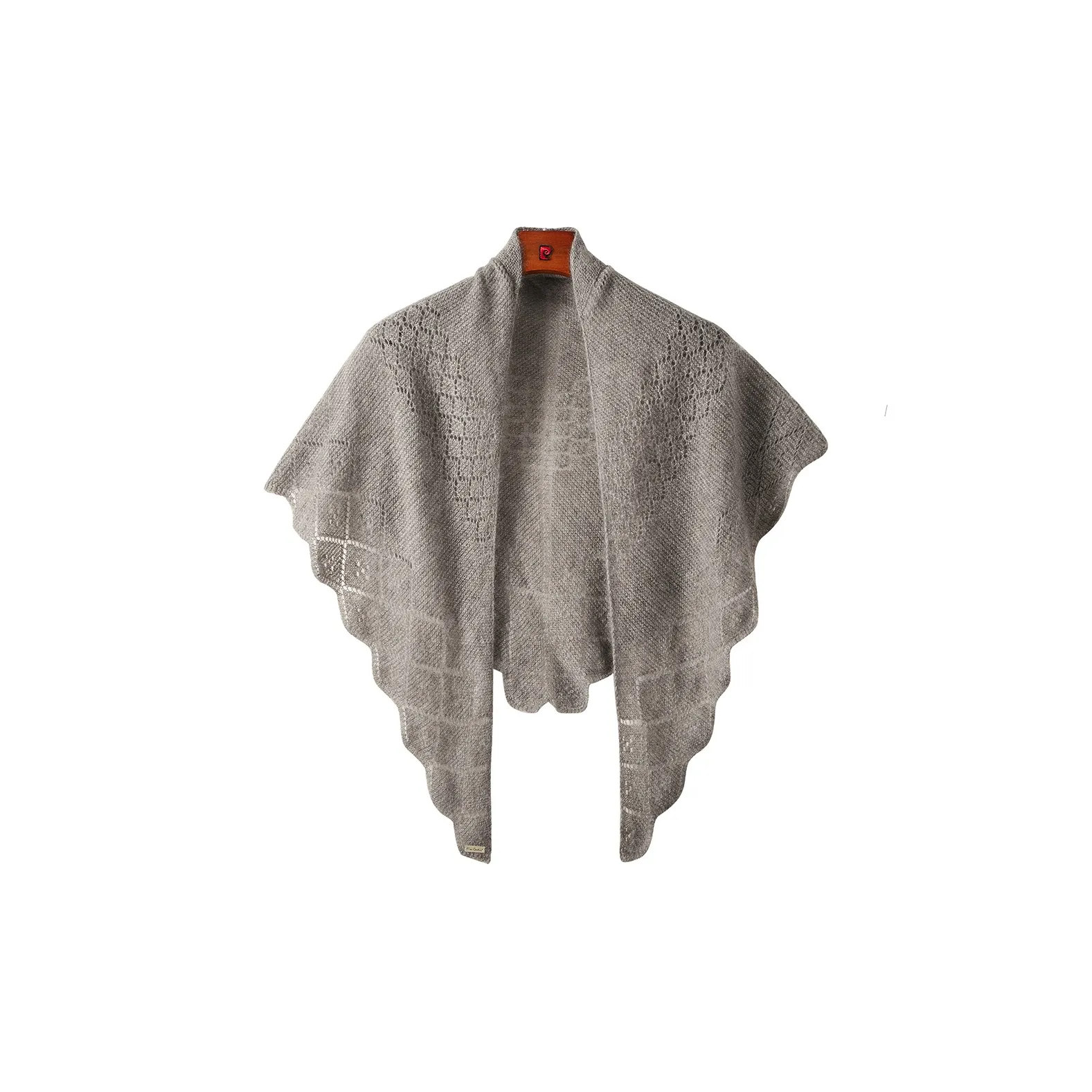 PIERRE CARDIN Кашемир Вязаные Шарфы Женские Черный Козий Кашемир Светло-Серый