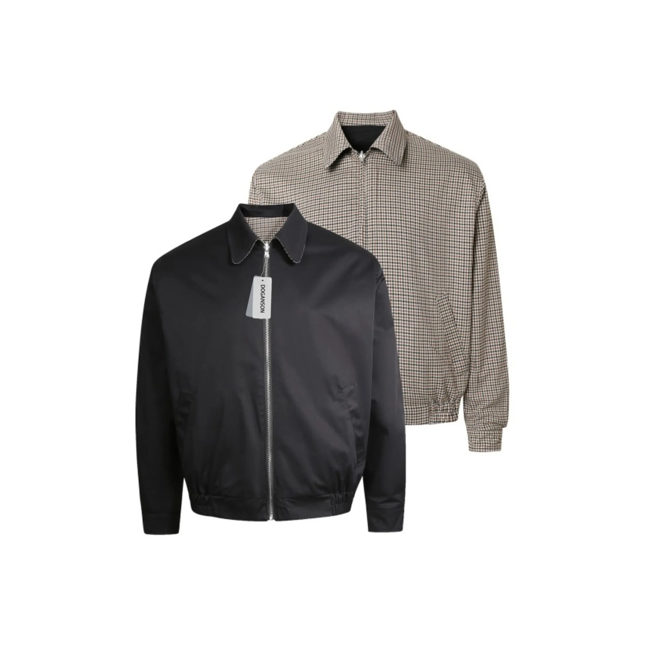 DOGANSON Черный + Гусиная лапка Унисекс Куртки