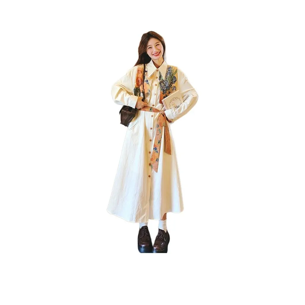 ЮЙЧЖАОЛИНЬ Длинное платье с длинными рукавами женское