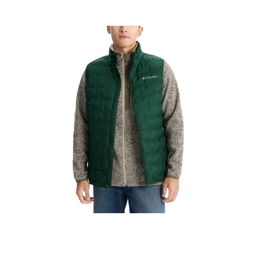 Columbia 375 Forest Green Men's Down Vest Колумбия 375 Лесной Зеленый Мужской Пуховый жилет